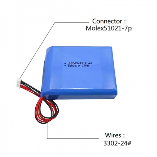 105565 Li-Polymer 7.4V 5000mAh Battery